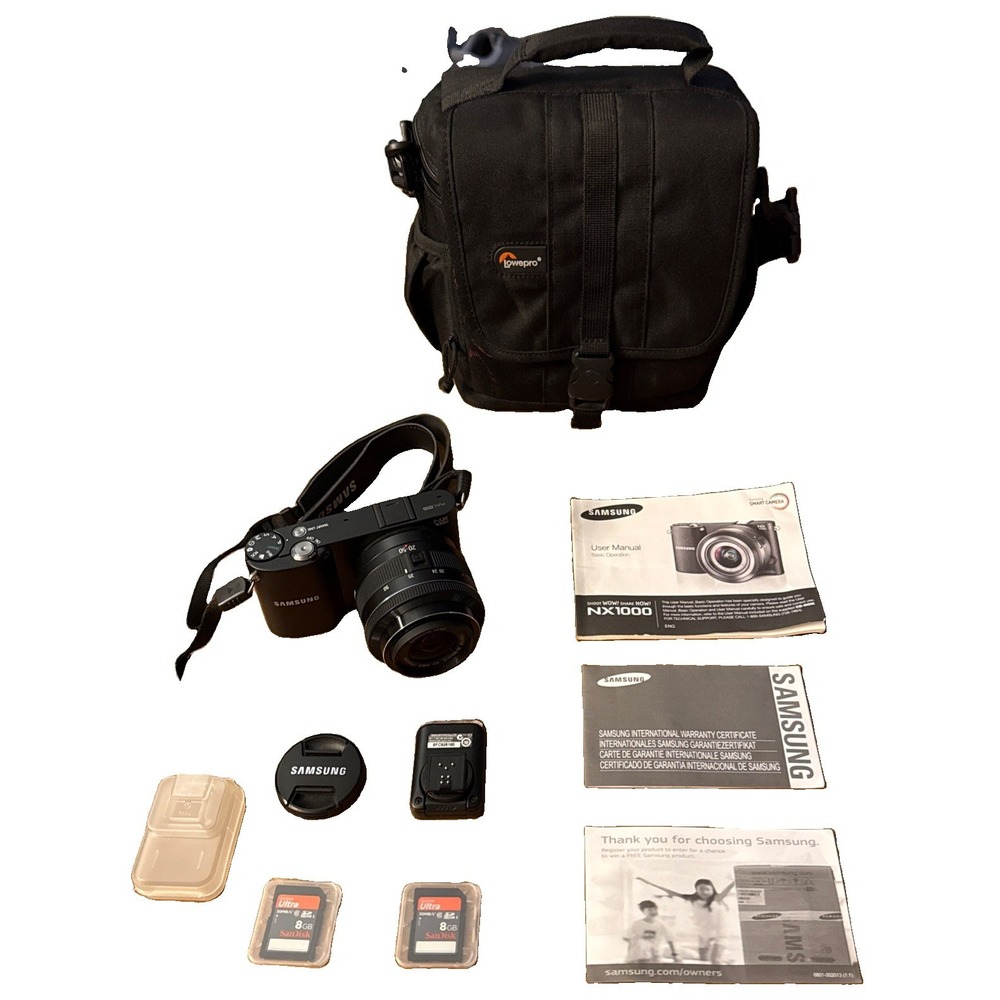 Samsung NX1000 20.3MP Digital Camera w/ NX 16mm i-Function Lens Black Bundle